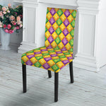 Mardi Gras Diamond Pattern Print Dining Chair Slipcover