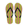 Mardi Gras Diamond Pattern Print Flip Flops