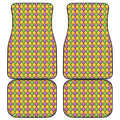 Mardi Gras Diamond Pattern Print Front and Back Car Floor Mats