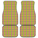 Mardi Gras Diamond Pattern Print Front and Back Car Floor Mats