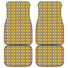 Mardi Gras Diamond Pattern Print Front and Back Car Floor Mats