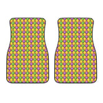 Mardi Gras Diamond Pattern Print Front Car Floor Mats