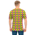 Mardi Gras Diamond Pattern Print Men's T-Shirt