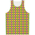 Mardi Gras Diamond Pattern Print Men's Tank Top