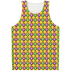 Mardi Gras Diamond Pattern Print Men's Tank Top