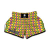 Mardi Gras Diamond Pattern Print Muay Thai Boxing Shorts