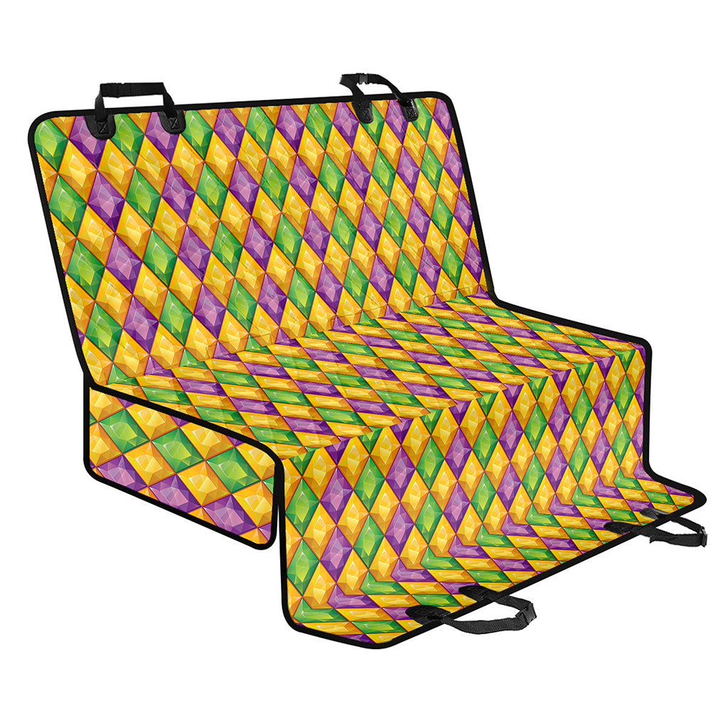 Mardi Gras Diamond Pattern Print Pet Car Back Seat Cover