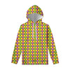 Mardi Gras Diamond Pattern Print Pullover Hoodie