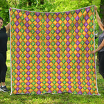 Mardi Gras Diamond Pattern Print Quilt