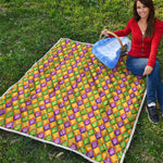 Mardi Gras Diamond Pattern Print Quilt