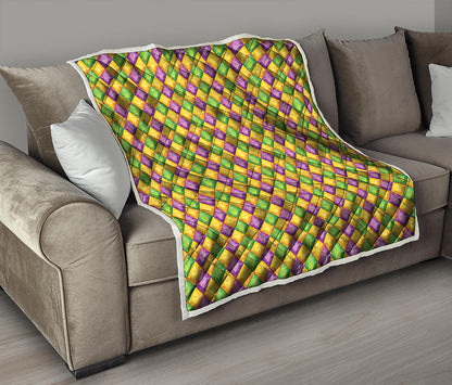 Mardi Gras Diamond Pattern Print Quilt