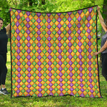 Mardi Gras Diamond Pattern Print Quilt