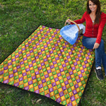 Mardi Gras Diamond Pattern Print Quilt
