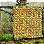 Mardi Gras Diamond Pattern Print Quilt