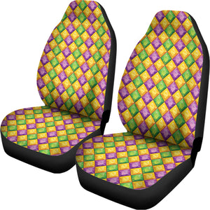 Mardi Gras Diamond Pattern Print Universal Fit Car Seat Covers