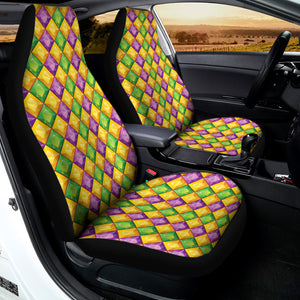 Mardi Gras Diamond Pattern Print Universal Fit Car Seat Covers