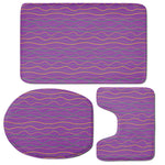 Mardi Gras Dot Pattern Print 3 Piece Bath Mat Set