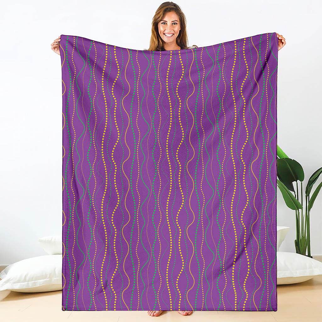 Mardi Gras Dot Pattern Print Blanket