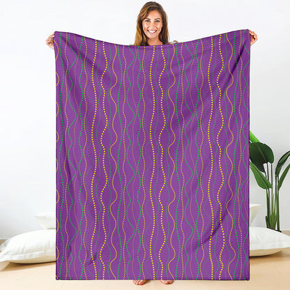 Mardi Gras Dot Pattern Print Blanket