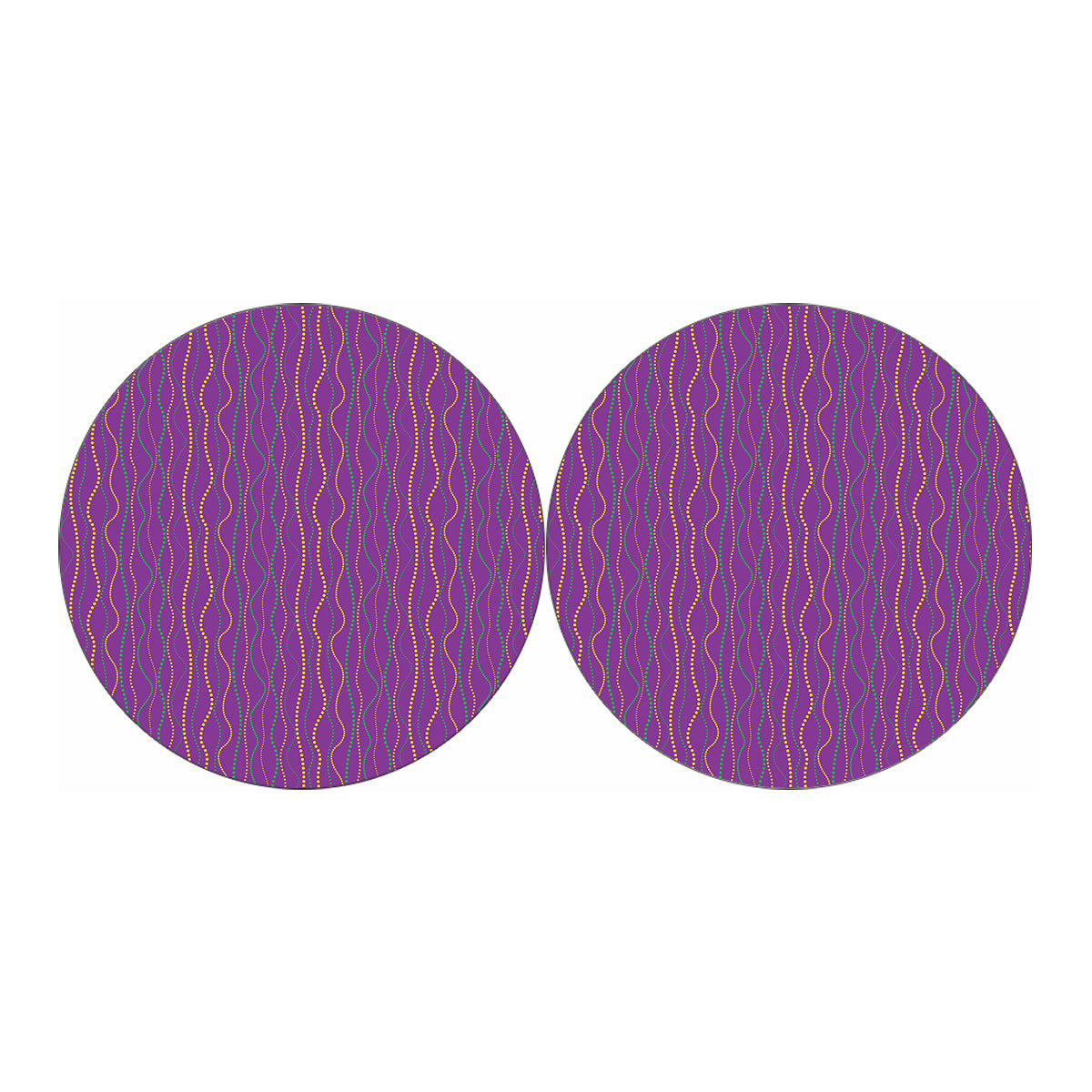 Mardi Gras Dot Pattern Print Car Coasters