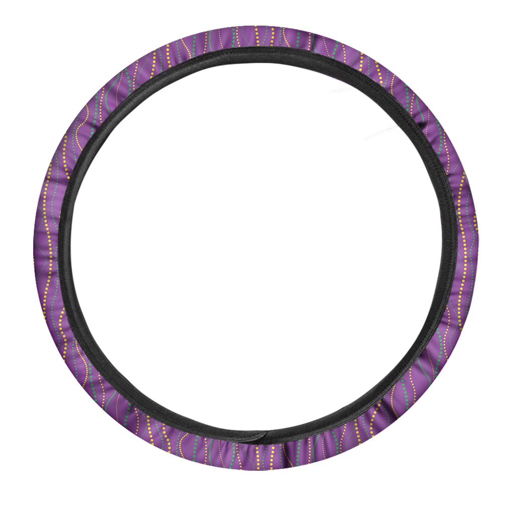 Mardi Gras Dot Pattern Print Car Steering Wheel Cover