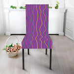 Mardi Gras Dot Pattern Print Dining Chair Slipcover