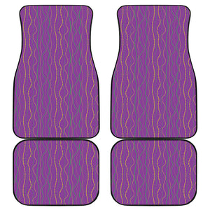 Mardi Gras Dot Pattern Print Front and Back Car Floor Mats