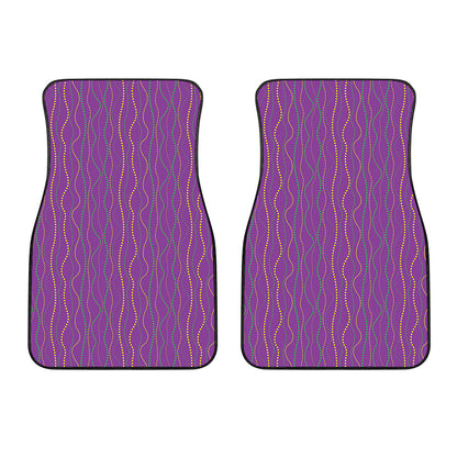 Mardi Gras Dot Pattern Print Front Car Floor Mats