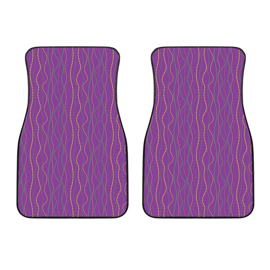 Mardi Gras Dot Pattern Print Front Car Floor Mats