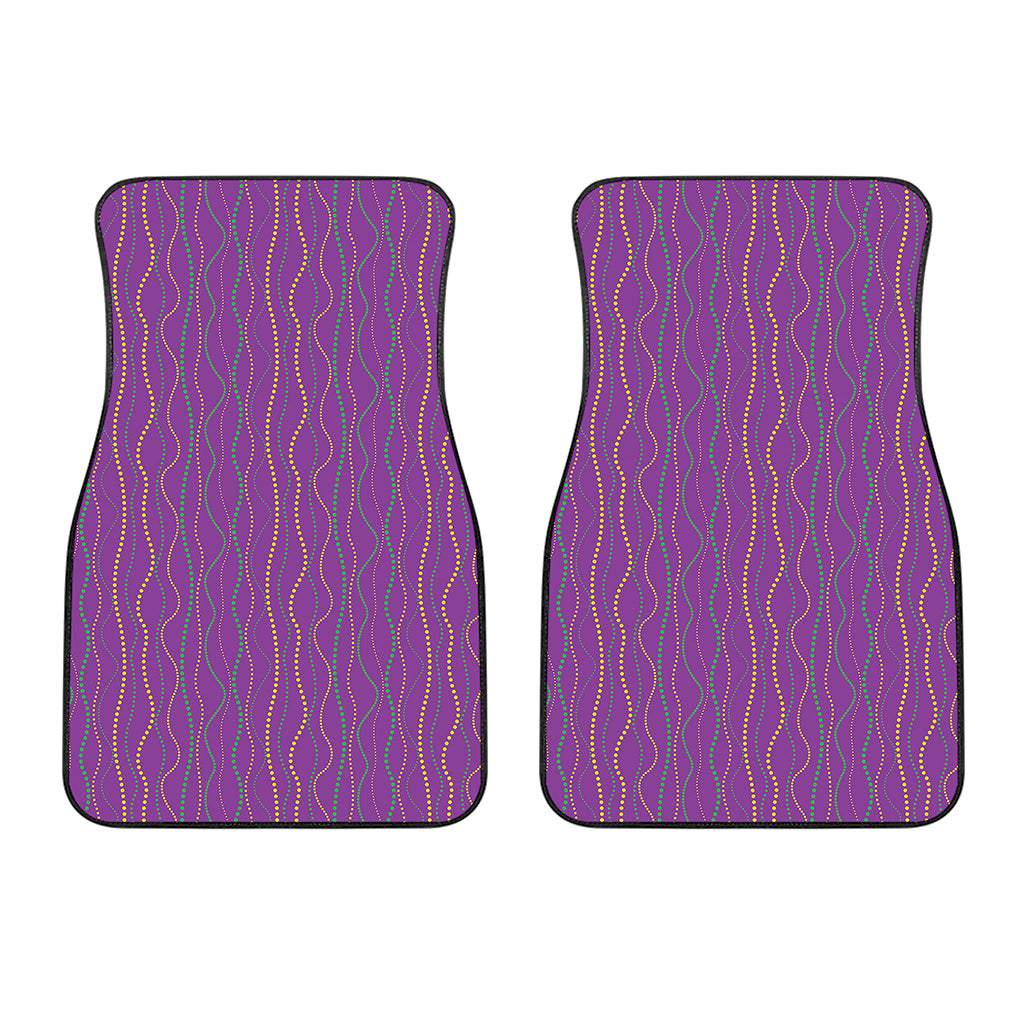 Mardi Gras Dot Pattern Print Front Car Floor Mats