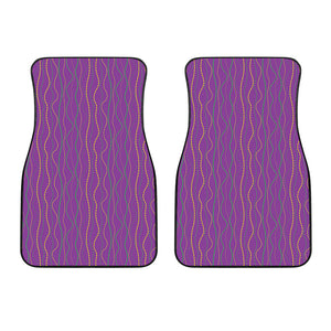 Mardi Gras Dot Pattern Print Front Car Floor Mats