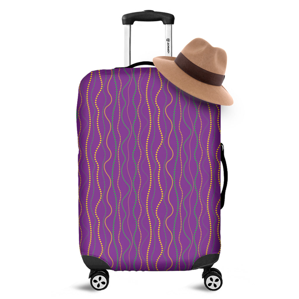 Mardi Gras Dot Pattern Print Luggage Cover