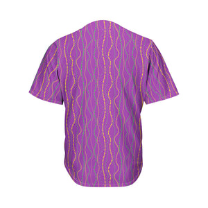 Mardi Gras Dot Pattern Print Men's Baseball Jersey