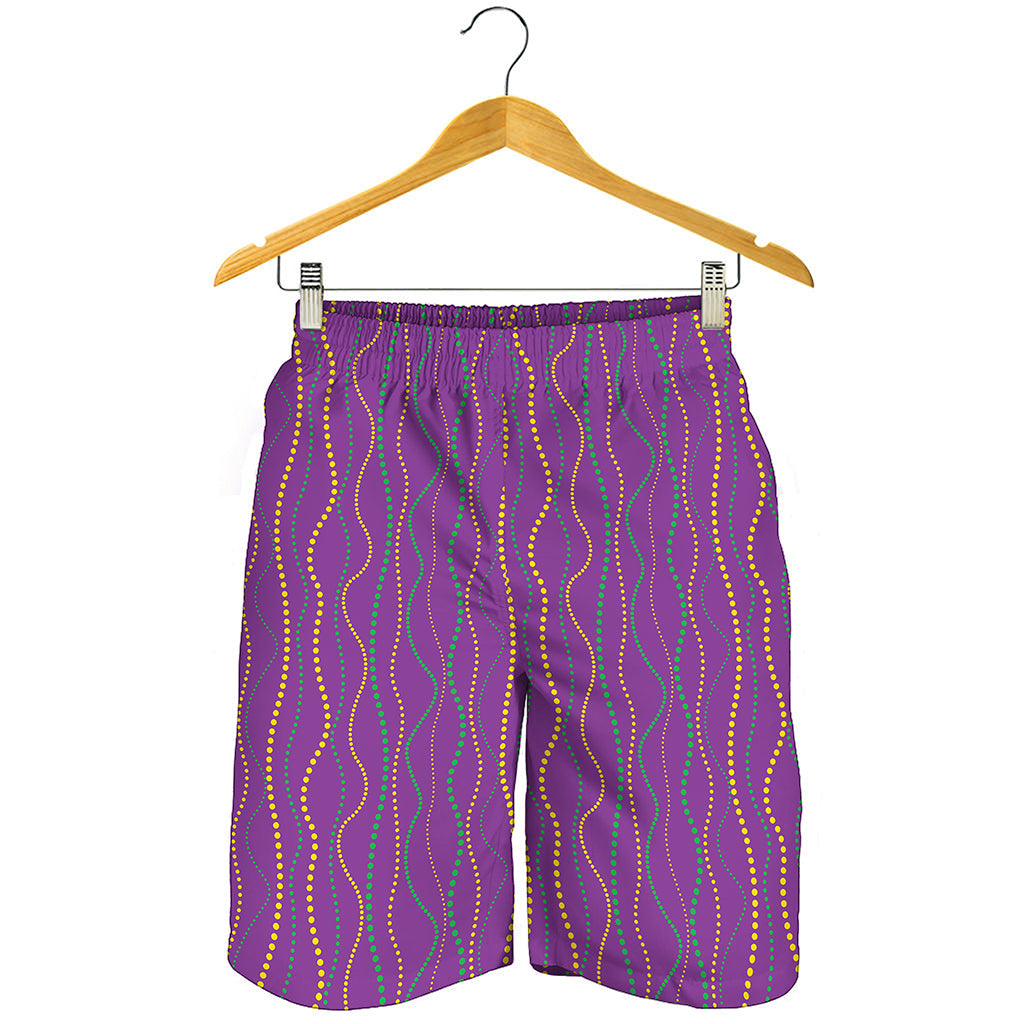 Mardi Gras Dot Pattern Print Men's Shorts