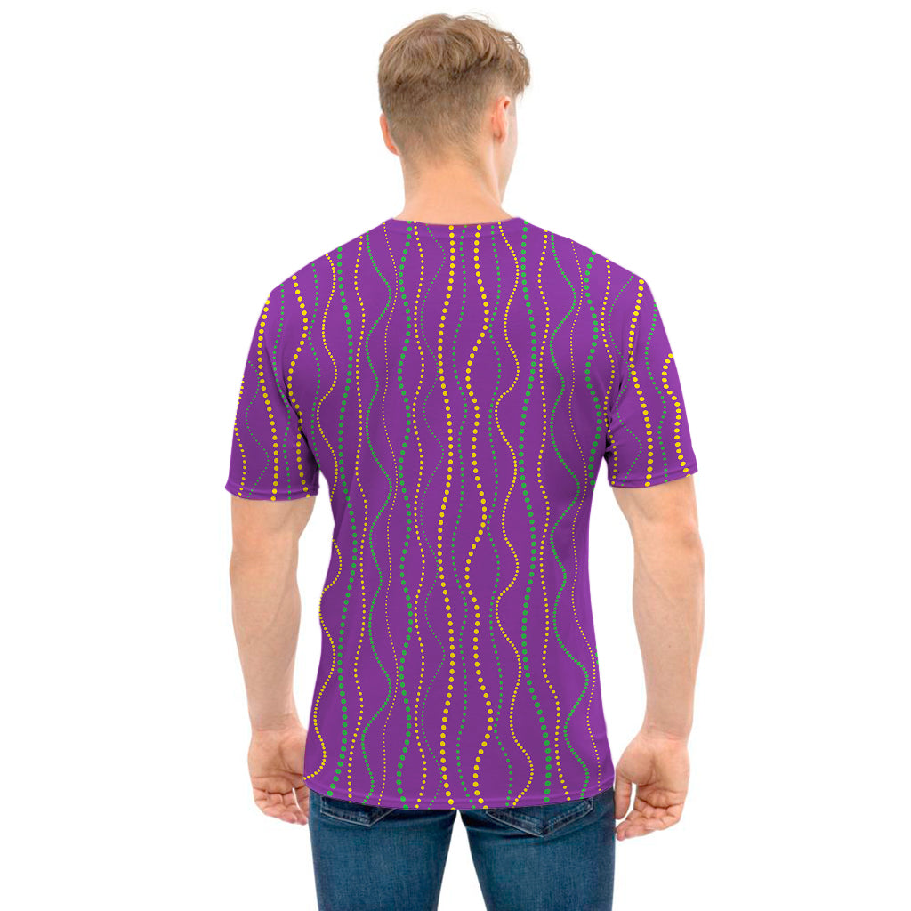 Mardi Gras Dot Pattern Print Men's T-Shirt