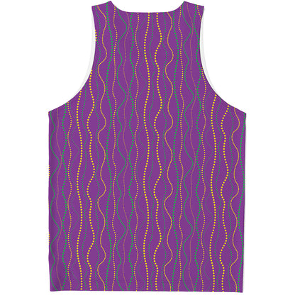 Mardi Gras Dot Pattern Print Men's Tank Top