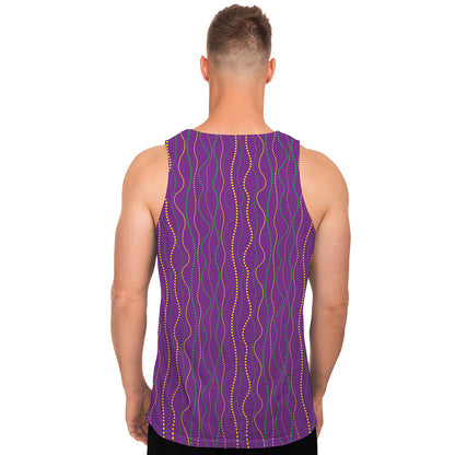Mardi Gras Dot Pattern Print Men's Tank Top