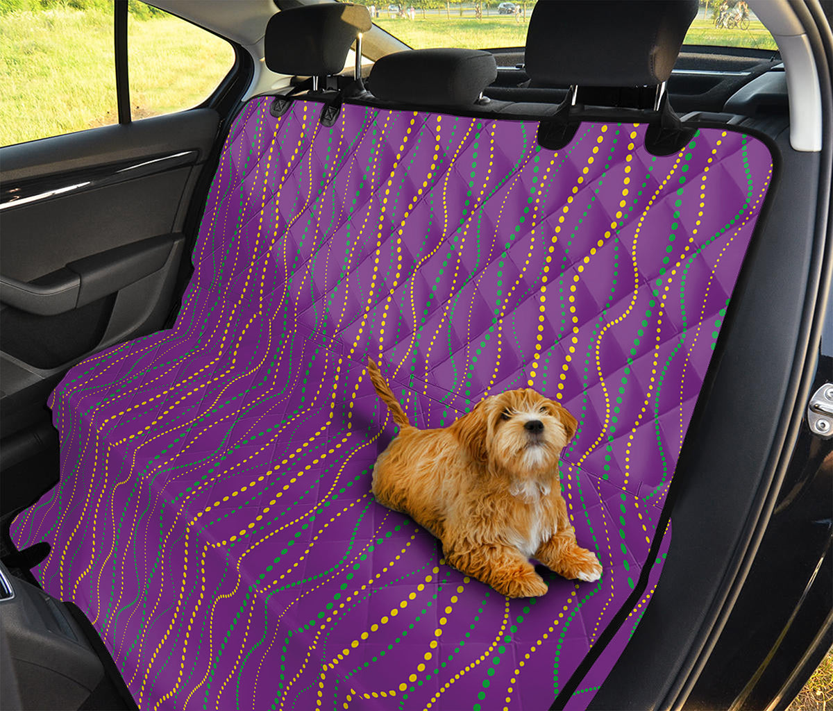 Mardi Gras Dot Pattern Print Pet Car Back Seat Cover