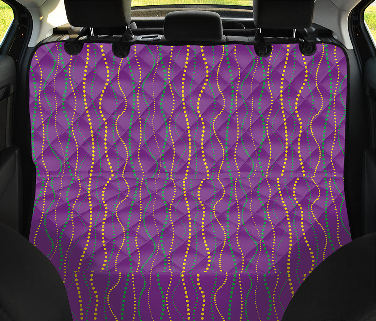 Mardi Gras Dot Pattern Print Pet Car Back Seat Cover