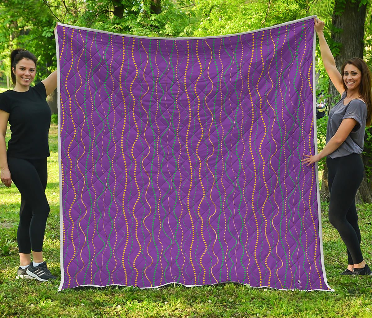 Mardi Gras Dot Pattern Print Quilt
