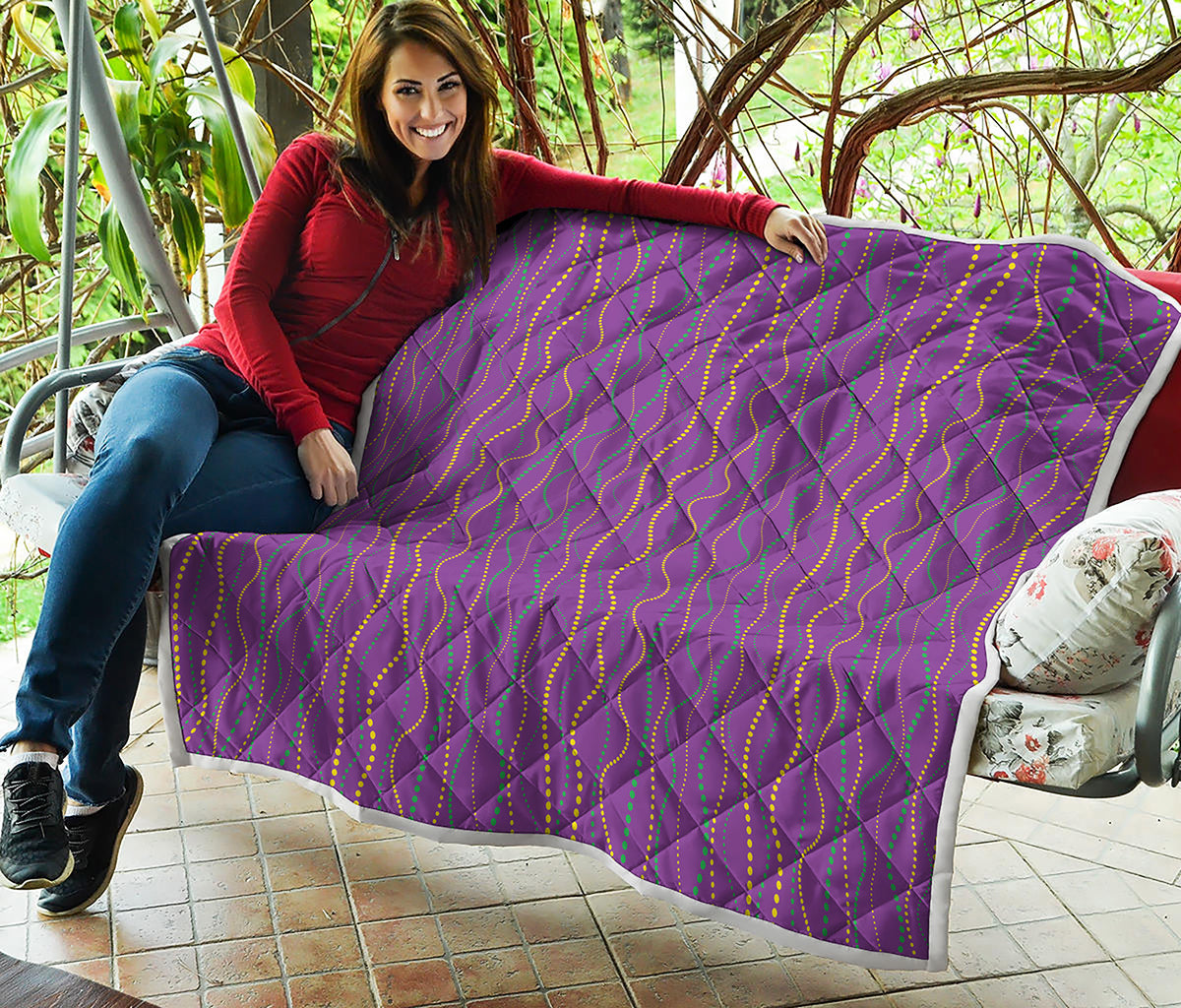 Mardi Gras Dot Pattern Print Quilt