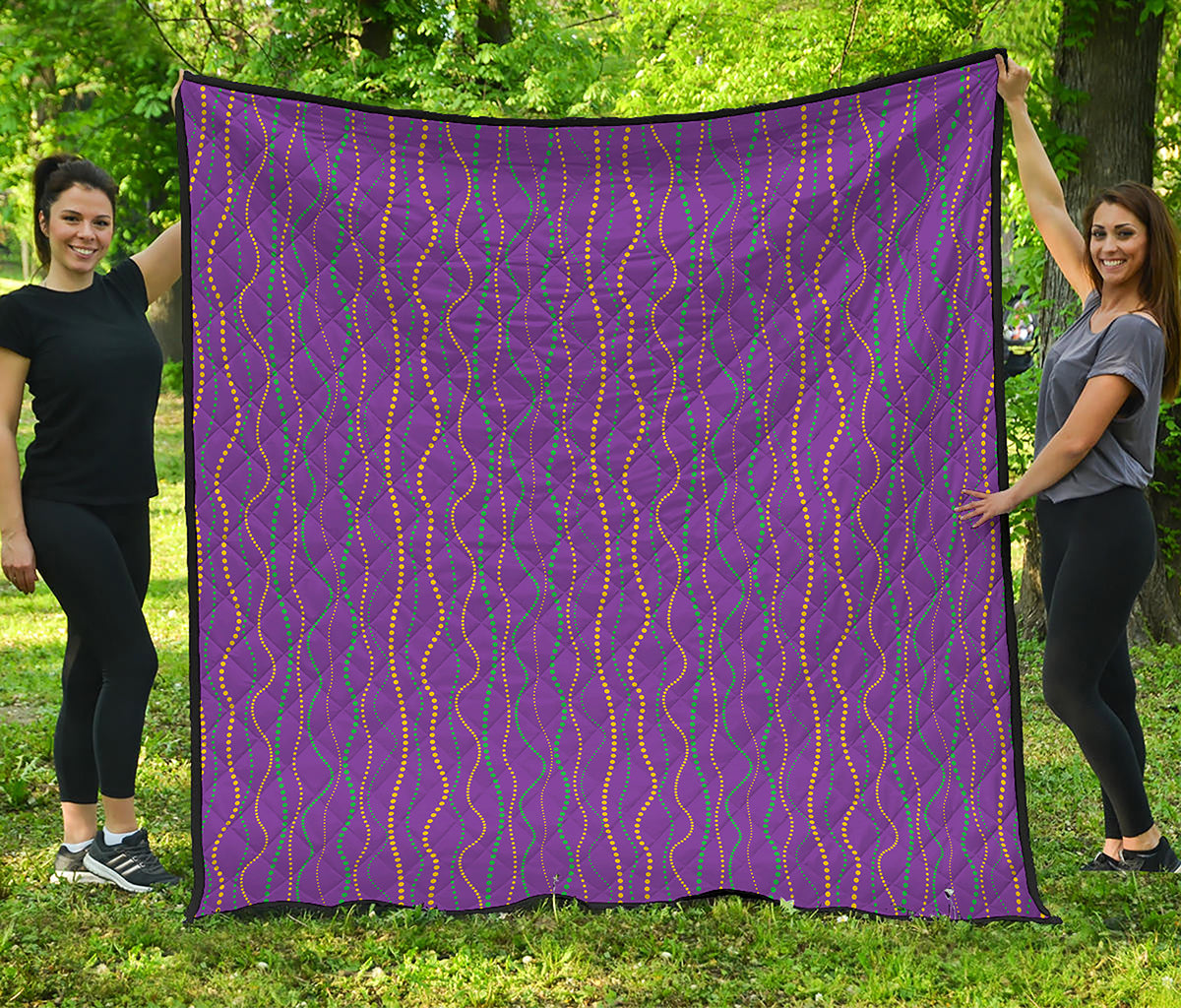 Mardi Gras Dot Pattern Print Quilt