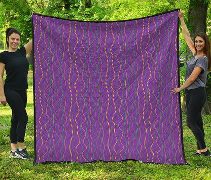 Mardi Gras Dot Pattern Print Quilt