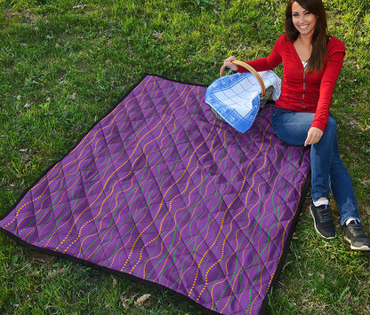 Mardi Gras Dot Pattern Print Quilt