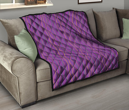 Mardi Gras Dot Pattern Print Quilt