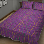 Mardi Gras Dot Pattern Print Quilt Bed Set