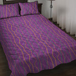 Mardi Gras Dot Pattern Print Quilt Bed Set