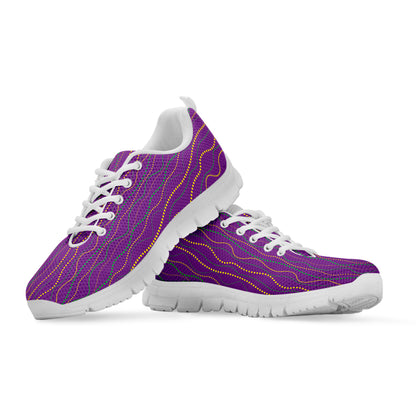 Mardi Gras Dot Pattern Print White Sneakers