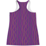 Mardi Gras Dot Pattern Print Women's Racerback Tank Top