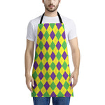 Mardi Gras Fat Tuesday Argyle Print Apron